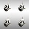 Service Caster 3 Inch 316SS Soft Rubber Wheel Swivel 3/8 Inch Threaded Stem Caster Set Brake SCC-SS316TS20S314-SRS-TLB-381615-4 - alternate 2